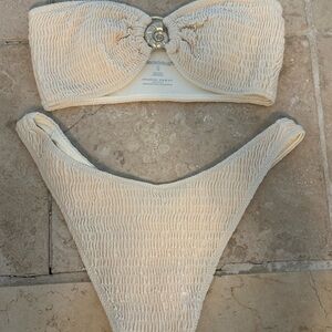 Blackbough Cream Ruched Bikini set